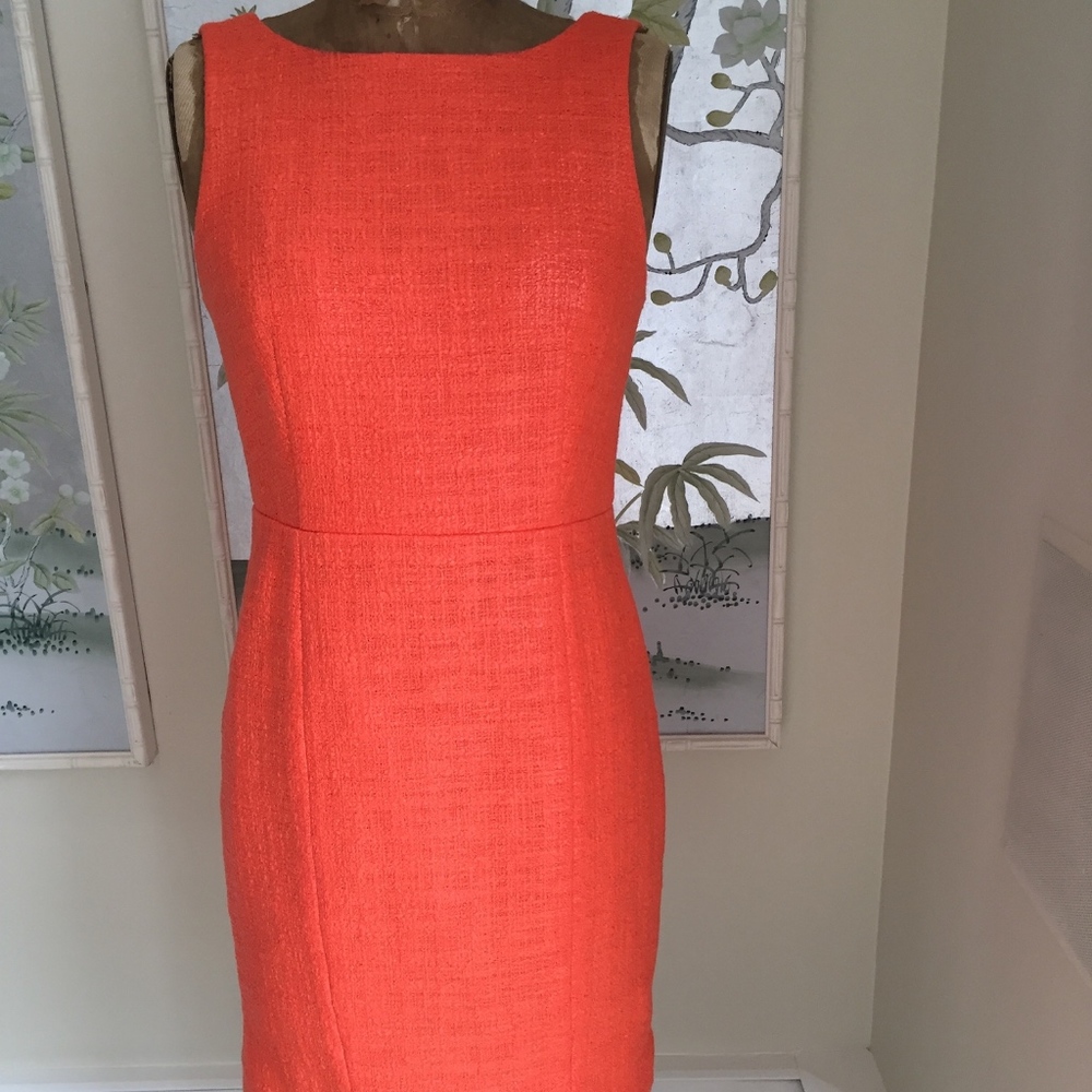 Coral Tweed Sheath Dress